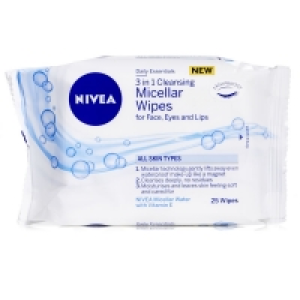 Nivea Daily Essentials 3 in 1 Cleansing Micellar Wipes 25 pa £1.50