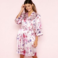 Debenhams  The Collection - Pink Floral Print Short Wrap Dressing Gown