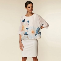 Debenhams  Wallis - Blush Floral Print Overlayer Dress