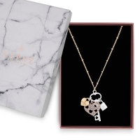 Debenhams  Lipsy - Rose gold heart and key pendant necklace