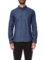 Debenhams  Burton - Blue dark wash long sleeves denim shirt