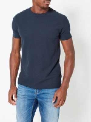 Burton - Navy waffle textured t-shirt