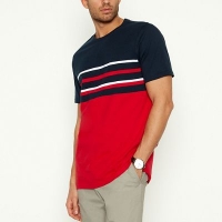 Debenhams  Maine New England - Red Placement Stripe Cotton T-Shirt