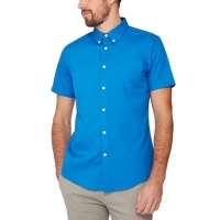 Debenhams  Red Herring - Royal blue cotton short sleeve slim fit shirt