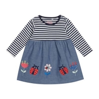 Debenhams  bluezoo - Baby Girls Navy Striped Applique Dress