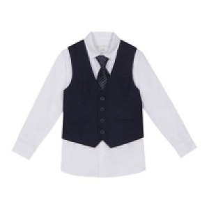 RJR.John Rocha - Boys navy long sleeve shirt, grey striped  £17.50