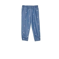 Debenhams  Outfit Kids - Girls blue chambray embroidered trousers