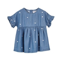 Debenhams  Outfit Kids - Girls Blue Chambray Embroidered Top