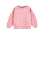 Debenhams  Outfit KIDS - Girls pink sweatshirt with broderie sleeves