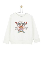 Debenhams  Outfit Kids - Girls ivory white sweatshirt with roller skat