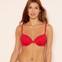 Debenhams  The Collection - Red geometric lace underwired padded T-shir