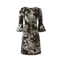 Debenhams  Grace - Black floral midi dress with jewel clasp