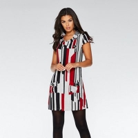 Debenhams  Quiz - Red black and grey cap sleeve tunic dress