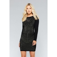 Debenhams  Quiz - Black light knit long sleeve embellished dress