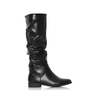Debenhams  Quiz - Black ruched flat calf boots