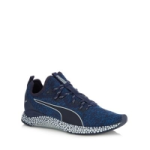 Puma - Navy knitted Hybrid Runner slip-on trainers