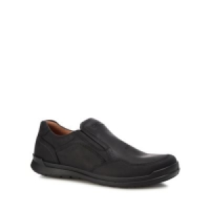 ECCO - Black leather Howell slip-on shoes