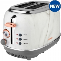 JTF  Tower Toaster S/S Marble Rose Gold 2 Slice