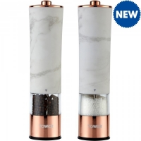 JTF  Tower Electric Salt & Pepper Mill Marble Rose Gold
