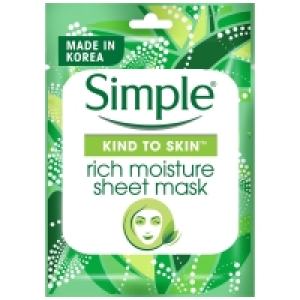 Simple Rich Moisture Sheet Face Mask £1.50