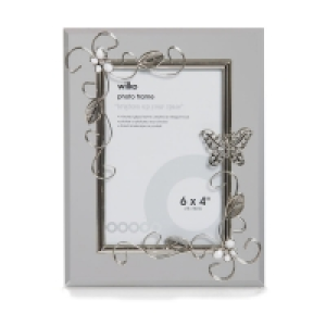Wilko 6 x 4 inch Silver Butterfly Detail Photo Frame £5.00