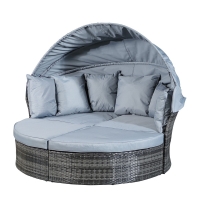 RobertDyas  Monaco Rattan Day Bed with Sun Shade