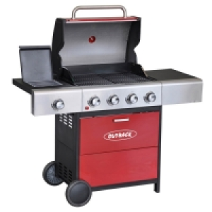 Outback Meteor 4-Burner Gas BBQ - Red £329.99