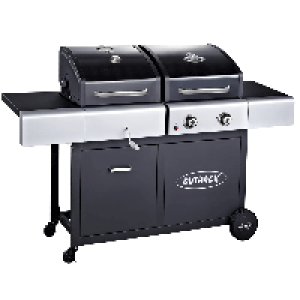 Outback Dual Fuel 2-Burner Gas and Charcoal Trolley BBQ with £374.99