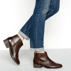 Mantaray - Brown Maggie western mid block heel ankle boot