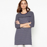 Debenhams  Principles - Navy Stripe Cotton Tunic Top