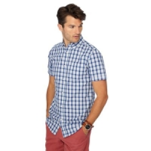 Debenhams  Maine New England - Blue block check print short sleeve regu