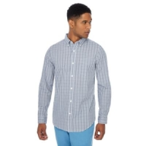 Maine New England - Blue checked button down collar regular