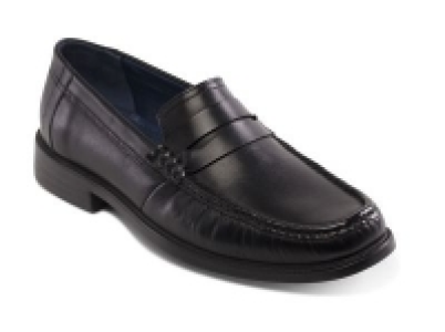 Padders - Black leather Baron wide fit slip on shoes