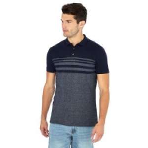 Maine New England - Navy placement stripe polo shirt