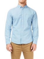 Debenhams  Burton - Blue light wash long sleeves denim shirt