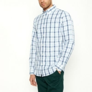 Debenhams  Maine New England - White Checked Long Sleeve Shirt