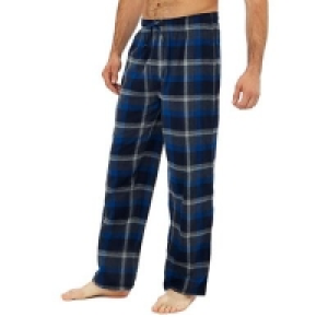 Lounge & Sleep - 2 pack blue and purple checked pyjama botto