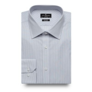 Jeff Banks - Designer Grey Striped Long Sleeve Tailored Shir