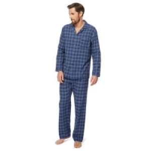Maine New England - Blue windowpane checked pyjama set