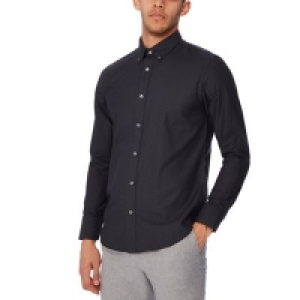 The Collection - Black jacquard spot long sleeves tailored f