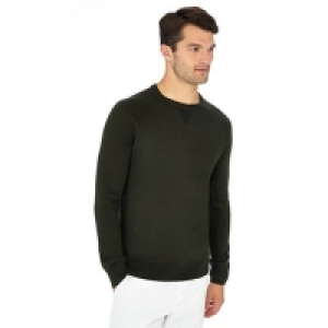 J by Jasper Conran - Dark olive merino wool mix crew neck ju