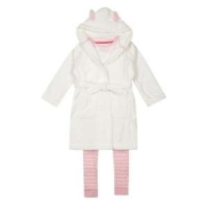 bluezoo - Girls cream bunny print pyjama and dressing gown