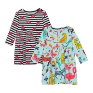 bluezoo - 2 Pack Girls Multicoloured Animal and Striped Rai