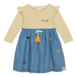 Debenhams  Mantaray - Girls Mustard Embroidered Dress