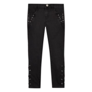 bluezoo - Girls black lace up detail jeans