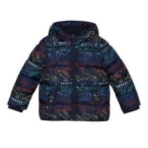 bluezoo - Boys Navy Padded Dinosaur Print Shower Resistant