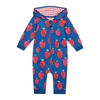 Debenhams  bluezoo - Babies Navy Strawberry Print Romper Suit