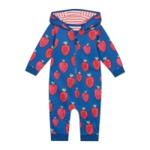 bluezoo - Babies Navy Strawberry Print Romper Suit