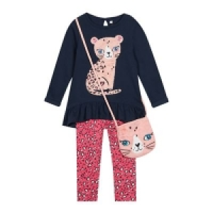 Debenhams  bluezoo - Girls Multicoloured Cat Applique Top, Leggings an