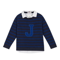 Debenhams  J by Jasper Conran - Boys navy striped mockable sweater